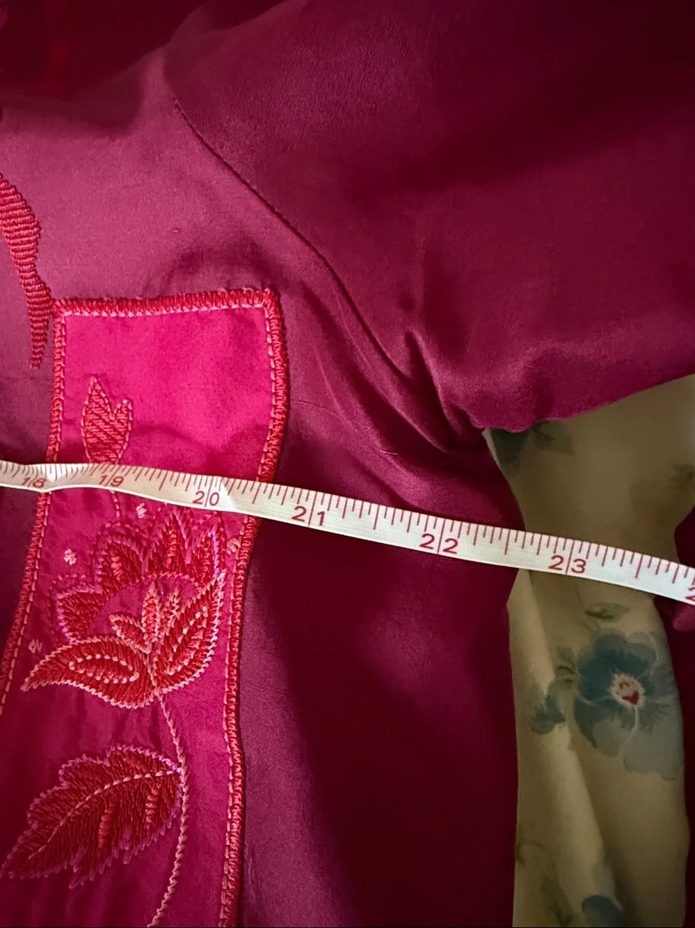 Coldwater Creek Deep Magenta Patchwork Embroidered Jacket